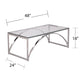 48" Chrome Glass And Metal Rectangular Coffee Table