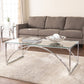 48" Chrome Glass And Metal Rectangular Coffee Table