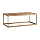 48" Natural And Natural Brown Solid Wood And Metal Rectangular Coffee Table