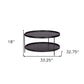 33" Black Manufactured Wood And Metal Round Coffee Table