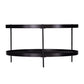33" Black Manufactured Wood And Metal Round Coffee Table