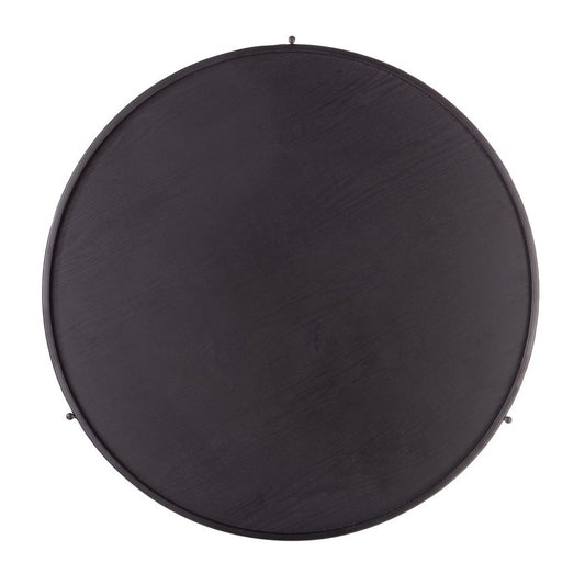33" Black Manufactured Wood And Metal Round Coffee Table