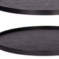 33" Black Manufactured Wood And Metal Round Coffee Table