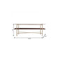 47" Brass Manufactured Wood And Metal Rectangular Coffee Table
