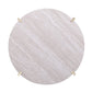 33" Brass Solid Manufactured Wood And Metal Round Coffee Table