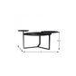 43" Black Faux Marble And Metal With Iron Round Coffee Table