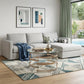 32" Clear And Champagne Glass And Metal With Iron Round Coffee Table