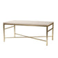 42" Off White Manufactured Wood And Metal Rectangular Coffee Table