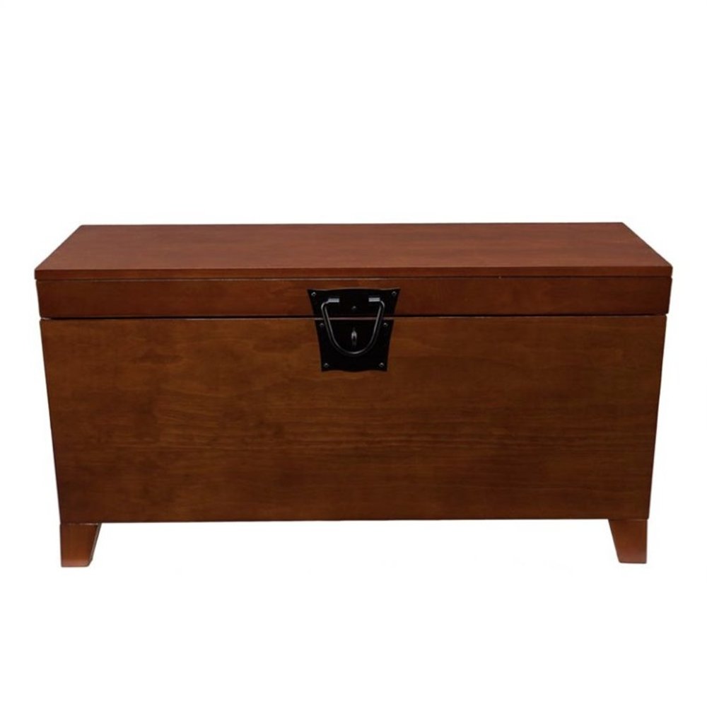 39" Brown Manufactured Wood And Metal Rectangular Coffee Table