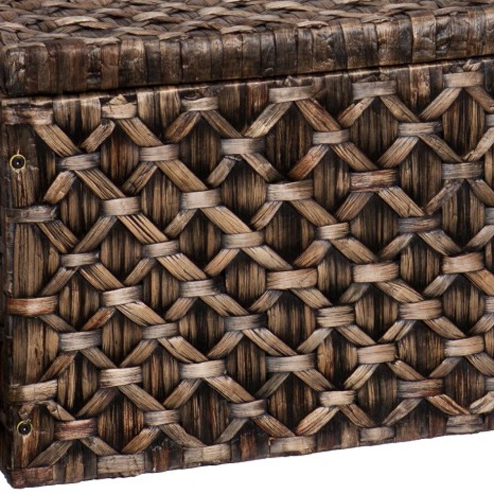 38" Brown Manufactured Wood And Metal Rectangular Coffee Table