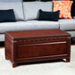 40" Brown Solid Wood And Metal Rectangular Coffee Table