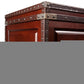 40" Brown Solid Wood And Metal Rectangular Coffee Table