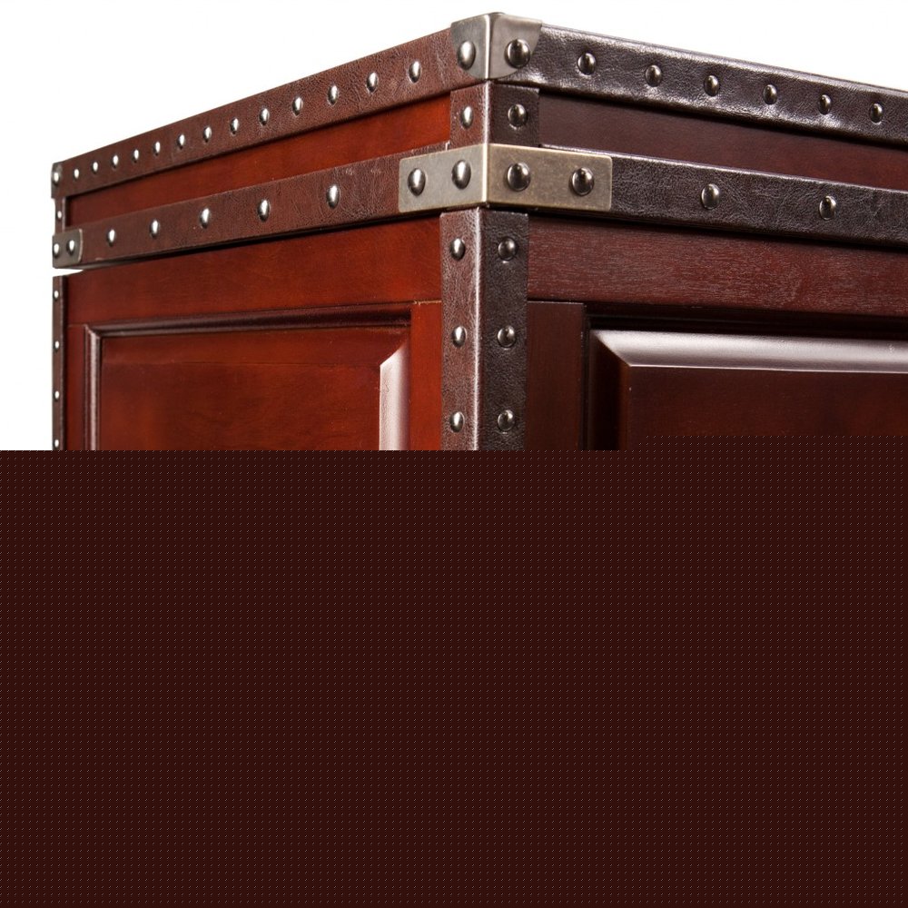 40" Brown Solid Wood And Metal Rectangular Coffee Table