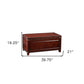40" Brown Solid Wood And Metal Rectangular Coffee Table