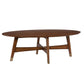 52" Brown Solid Wood With Iron Coffee Table