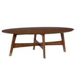 52" Brown Solid Wood With Iron Coffee Table