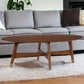 52" Brown Solid Wood With Iron Coffee Table