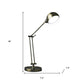 18" Antiqued Bronze Adjustable Swing Arm Desk Lamp USB With Antiqued Bronze Shade