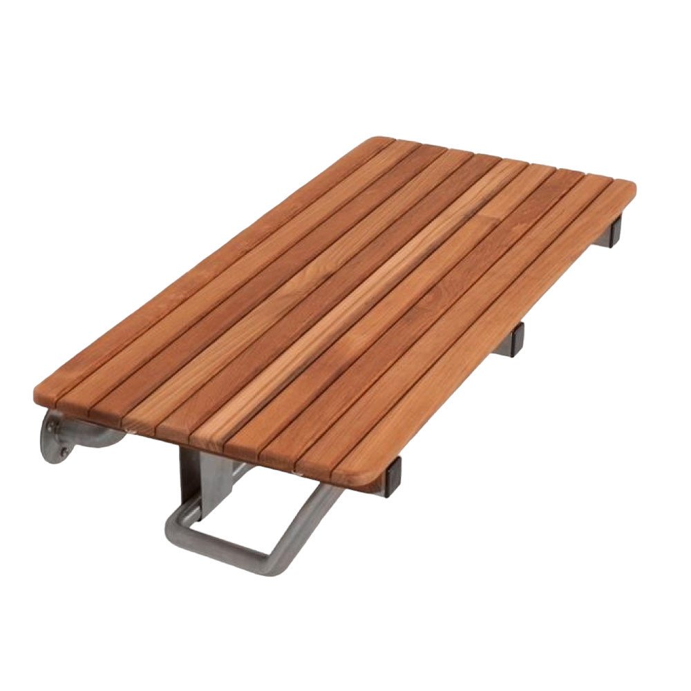 28" Brown Premium Wall Mount Teak Shower Bench