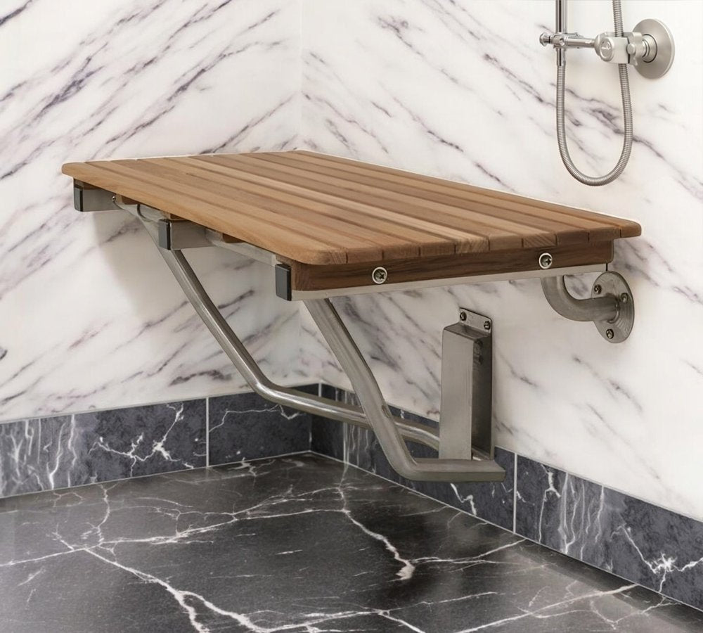 32" Premium Wall Mount Teak Shower Bench