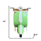 26" Green And White Novelty Scooter Open Cabinet with Two Shelves