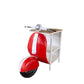 26" Red and Off White Novelty Scooter Open Cabinet With Two Shelves