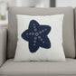 Set Of Two 17" X 17" Blue And White Starfish Throw Pillows