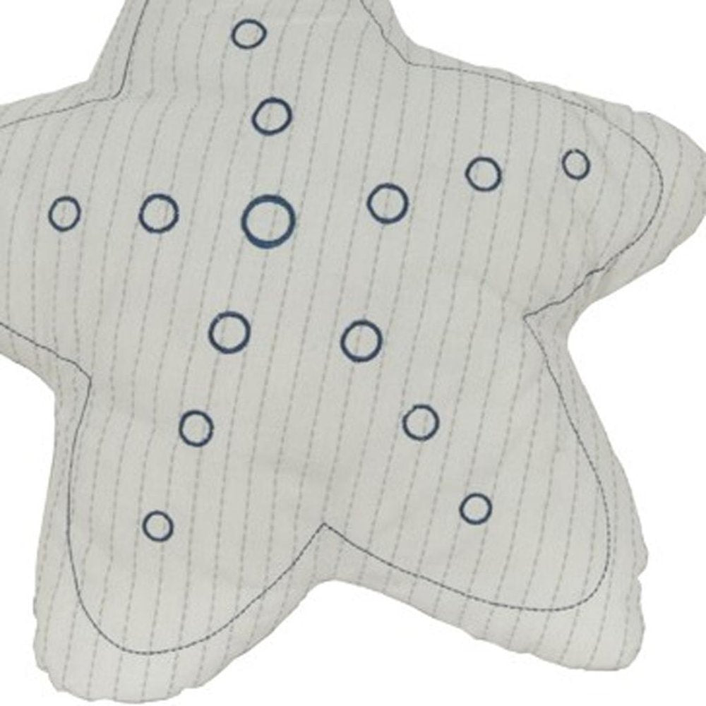 Set of Two 12" X 12" White Star Starfish Coastal Throw Pillow