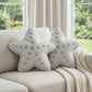 Set of Two 12" White Starfish Coastal Throw Pillows