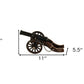 3" Brown and Black Metal Louis XIV Cannon Hand Painted Sculpture