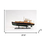 15" Black and Green Solid Wood Hand Painted 1934 Hemingway Pilar Fishing Boat Model Boat