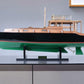 15" Black and Green Solid Wood Hand Painted 1934 Hemingway Pilar Fishing Boat Model Boat