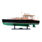 15" Black and Green Solid Wood Hand Painted 1934 Hemingway Pilar Fishing Boat Model Boat