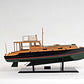 15" Black and Green Solid Wood Hand Painted 1934 Hemingway Pilar Fishing Boat Model Boat