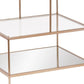 24" Gold And Clear Glass Tiered Rectangular End Table