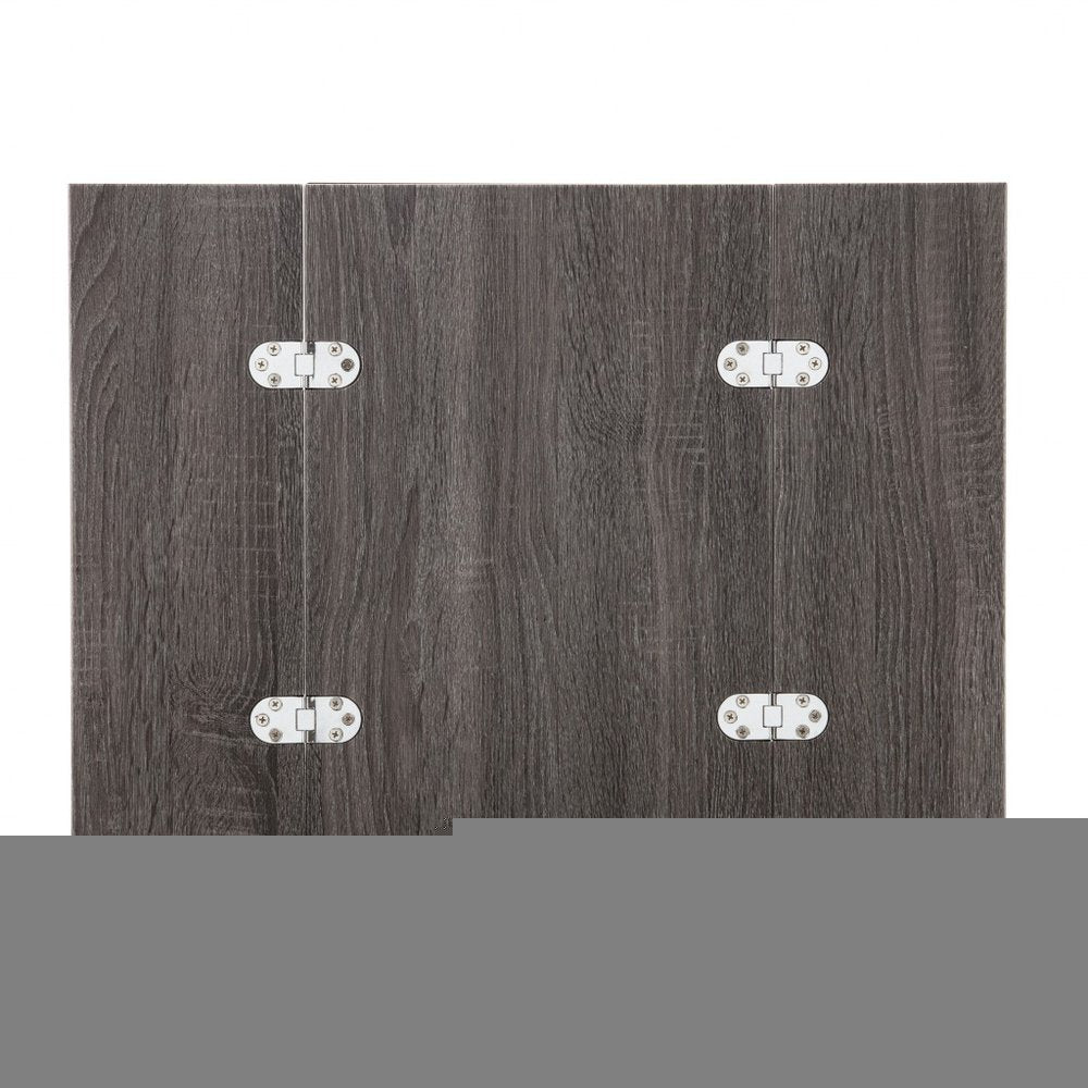 25" Silver And Gray Expandable Rectangular End Table