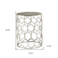 18" Antiqued Gold Honeycomb Hexagonal End Table