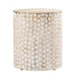 18" Washed White Solid Wood Round End Table