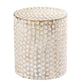 18" Washed White Solid Wood Round End Table