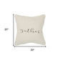 Gray and Cream Canvas Gather Decorative Throw Pillow