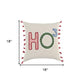 Beige Red Holiday Whimsical Throw Pillow