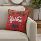 Red Green Sparkle Embroidered Throw Pillow