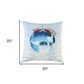 20" Blue Christmas Ornaments Cotton Throw Pillow