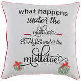20" Gray Christmas Cotton Throw Pillow with Embroidery