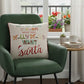 20" Ivory Christmas Cotton Throw Pillow with Embroidery