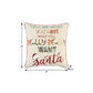 20" Ivory Christmas Cotton Throw Pillow with Embroidery