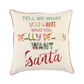 20" Ivory Christmas Cotton Throw Pillow with Embroidery