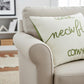 20" Green And White Christmas Cotton Throw Pillow