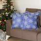 Set of 4 Blue and White Snowflakes Throw Pillows
