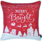 Set Of Four 18" X 18" Red Zippered Polyester Christmas Snowflakes Throw Pillow